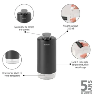 Brabantia Badezimmeraccessoires | Küchenutensilien^SinkStyle Seifenspender, 200 ml, Mineral Infinite Grey
