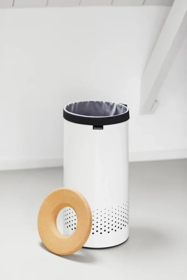 Brabantia Wäschekörbe^Wäschebehälter, 35 l, weiß - Korkdeckel