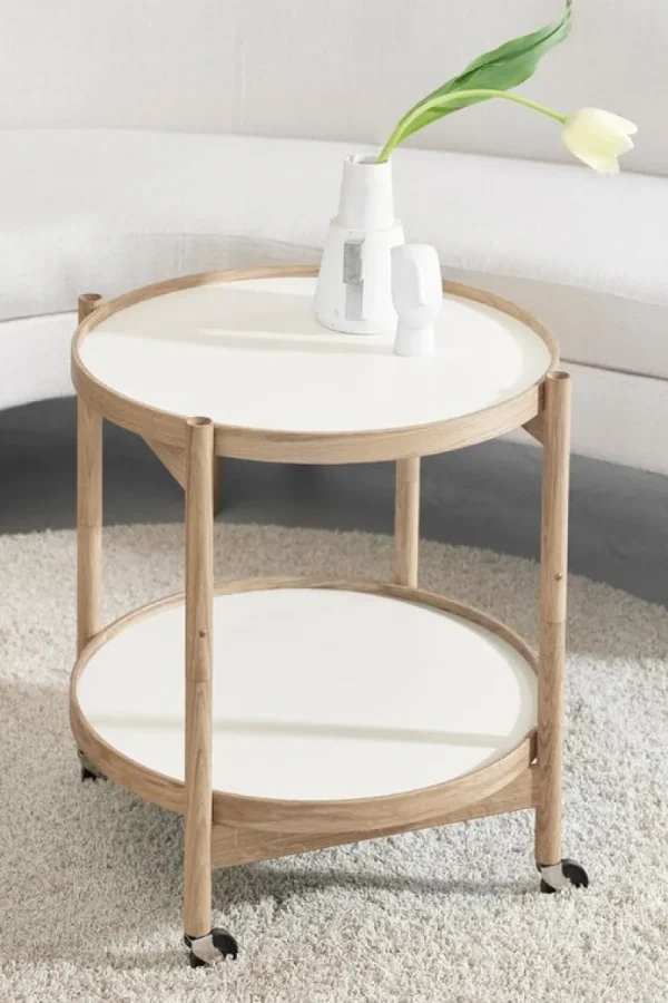 Audo Copenhagen Tische-Brdr. Krüger Bølling Tabletttisch, 50 cm, Buche geölt – Stone