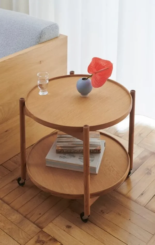 ferm LIVING Tische-Brdr. Krüger Bølling Tabletttisch, 60 cm, Eiche geräuchert – Stone