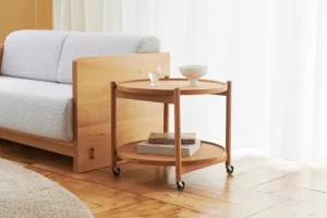 ferm LIVING Tische-Brdr. Krüger Bølling Tabletttisch, 60 cm, Eiche geräuchert – Stone