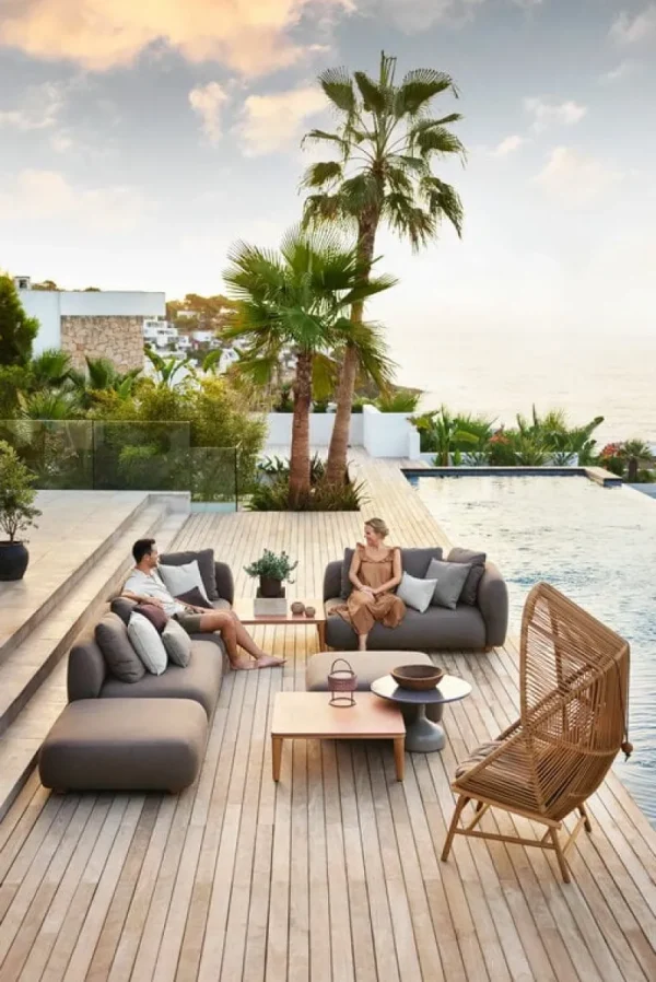 Cane-line Terrassenmöbel^Capture Sofa, 2-Sitzer, linkes Modul, Taupe