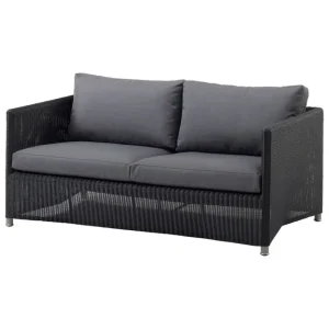 Cane-line Terrassenmöbel^Diamond 2-Sitzer-Sofa, Graphit – Grau