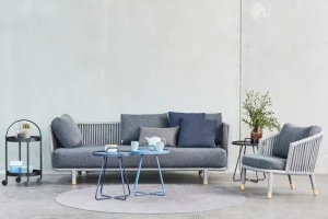 Cane-line Terrassenmöbel^Moments 3-Sitzer-Sofa, Grau