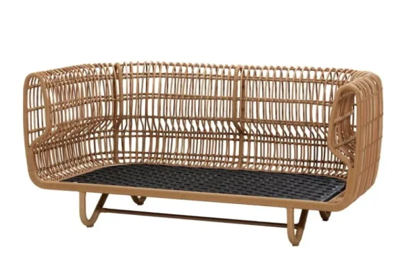 Cane-line Terrassenmöbel^Nest 2 Sitzer Sofa, Natur – hellgrau