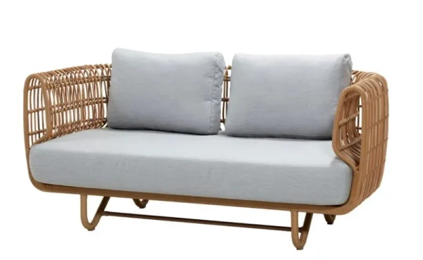 Cane-line Terrassenmöbel^Nest 2 Sitzer Sofa, Natur – hellgrau