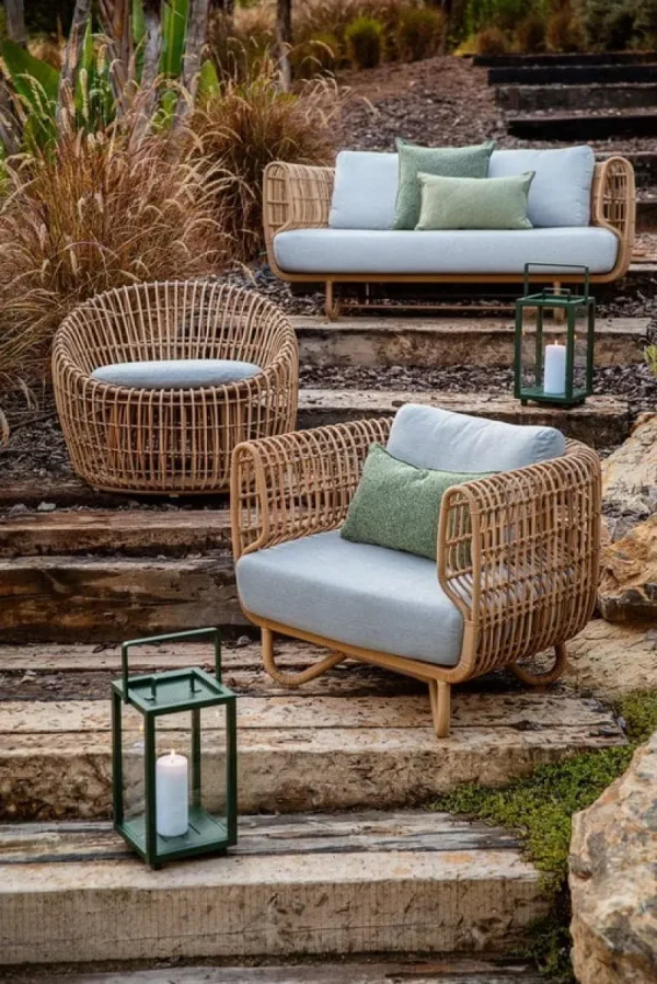 Cane-line Terrassenmöbel^Nest 2 Sitzer Sofa, Natur – hellgrau