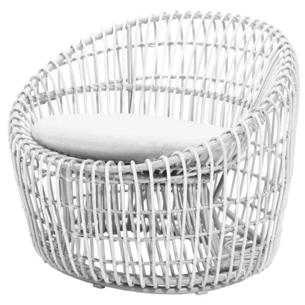 Cane-line Terrassenmöbel^Nest Sessel, rund, Weiß