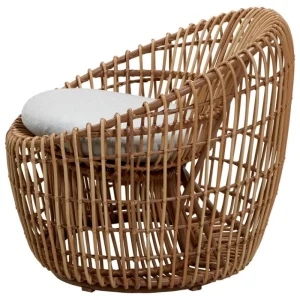 Cane-line Terrassenmöbel^Nest Sessel, rund, Natur – Hellgrau