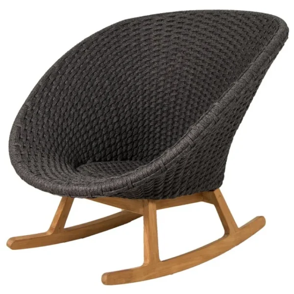 Cane-line Terrassenmöbel^Peacock Schaukelstuhl, Teakholz, Dunkelgrau