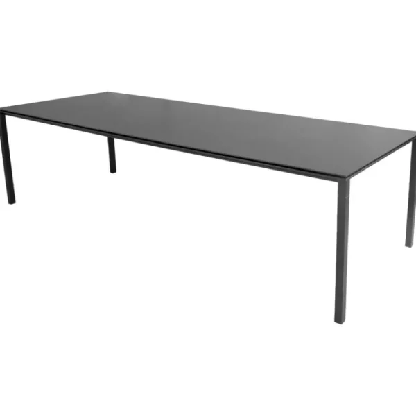 Cane-line Terrassenmöbel | Tische^Pure Esstisch, 280 x 100 cm, Lavagrau - schwarze Keramik