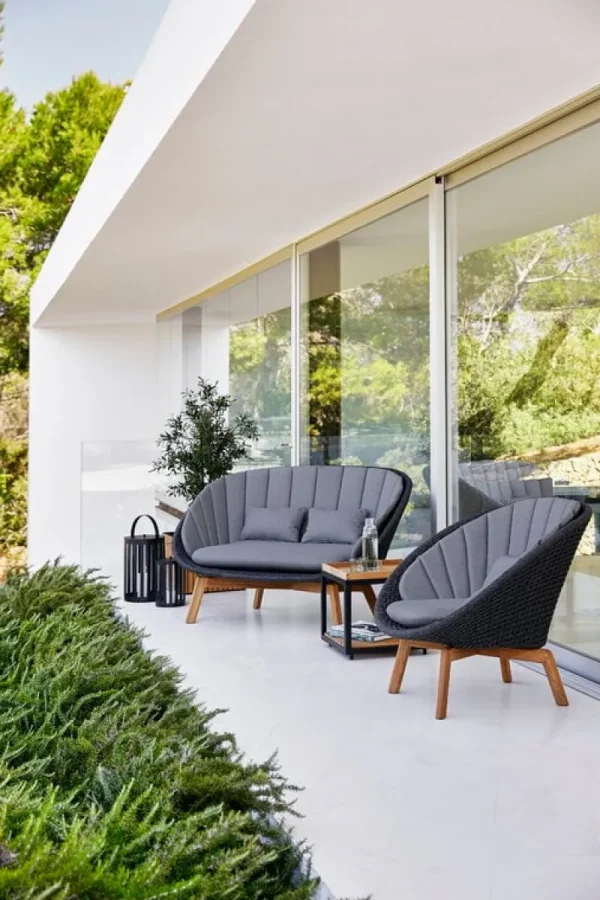 Cane-line Outdoor-textilien^Sitzkissenset für Peacock Loungesessel, Grau