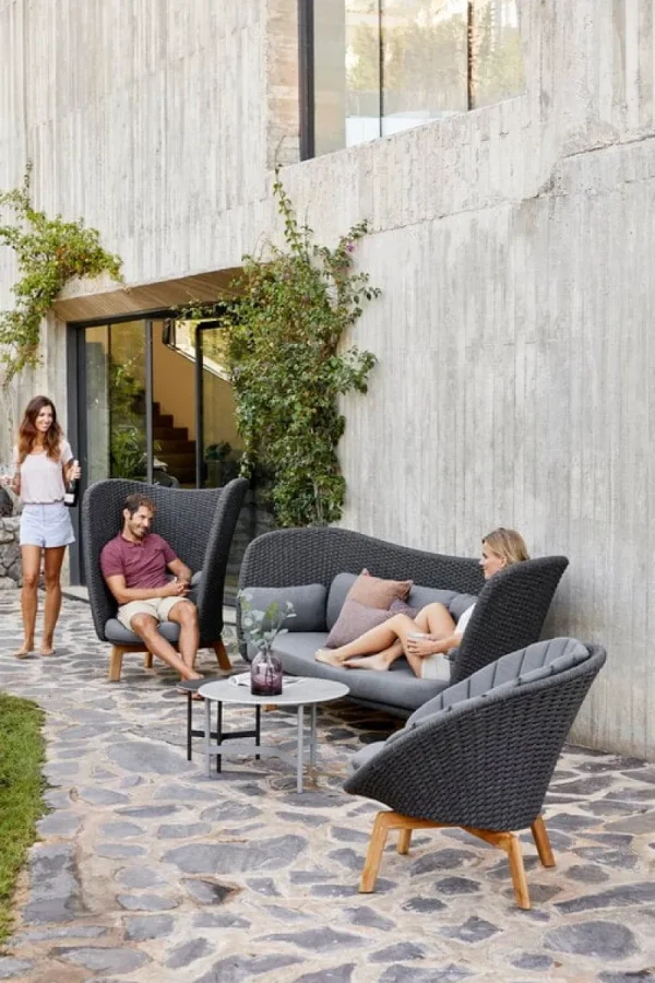 Cane-line Outdoor-textilien^Sitzkissenset für Peacock Loungesessel, Grau
