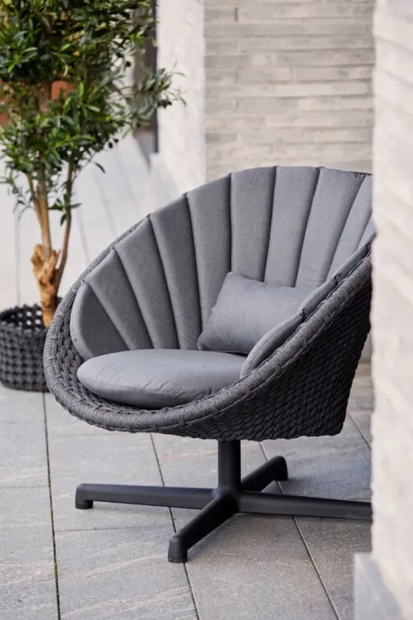 Cane-line Outdoor-textilien^Sitzkissenset für Peacock Loungesessel, Grau