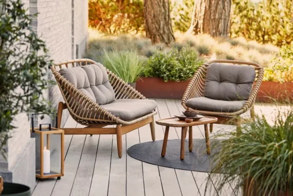 Cane-line Terrassenmöbel^String Loungesessel, Natur – Taupe