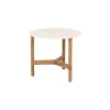 Cane-line Terrassenmöbel | Tische^Twist Couchtisch, Durchmesser: 45 cm, Teakholz – Travertin-Optik