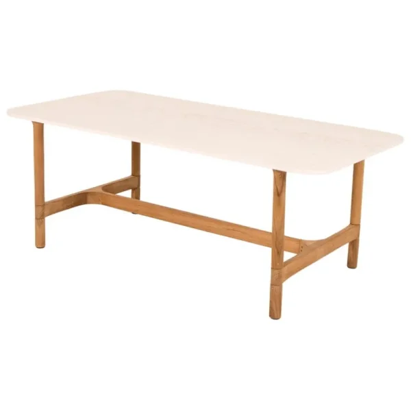 Cane-line Terrassenmöbel | Tische^Twist Couchtisch, 120 x 60 cm, Teakholz, – Travertin-Optik