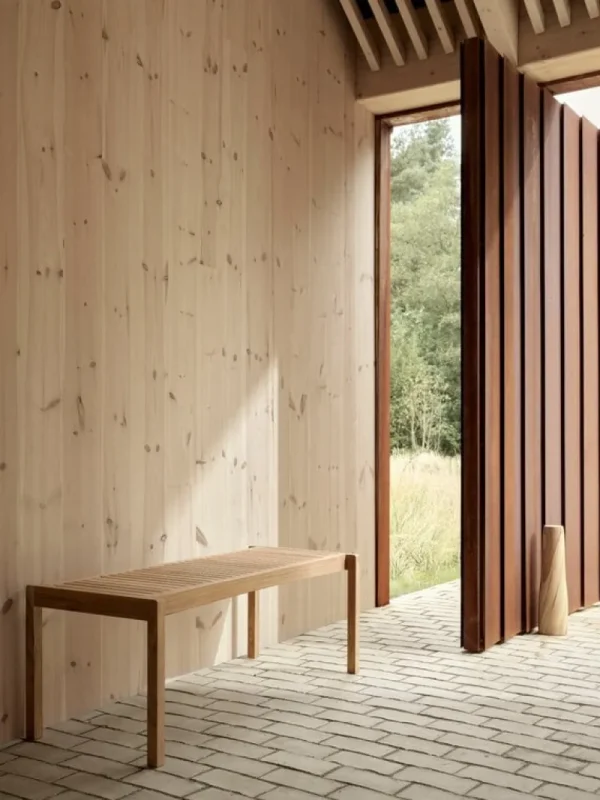Carl Hansen & Su00f8n Terrassenmöbel^Carl Hansen & Søn AH912 Outdoor-Tisch/Bank, 48,5 x 123,5 cm, Teak