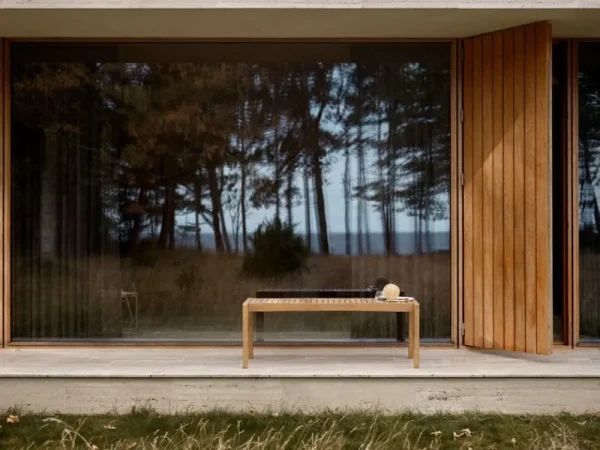 Carl Hansen & Su00f8n Terrassenmöbel^Carl Hansen & Søn AH912 Outdoor-Tisch/Bank, 48,5 x 123,5 cm, Teak