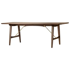 Carl Hansen & Su00f8n Tische-Carl Hansen & Søn BM1160 Hunting Esstisch, Walnuss Geölt, Messing