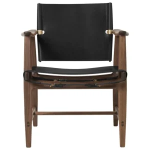 Normann Copenhagen Sitzgelegenheiten-Carl Hansen & Søn BM1106 Huntsman Stuhl, Walnuss geölt - schwarzes Leder - Messing