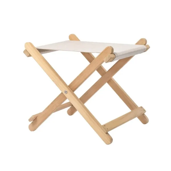 Carl Hansen & Su00f8n Terrassenmöbel^Carl Hansen & Søn BM5768 Liegestuhl-Fußhocker, Teakholz – Cremeweiß