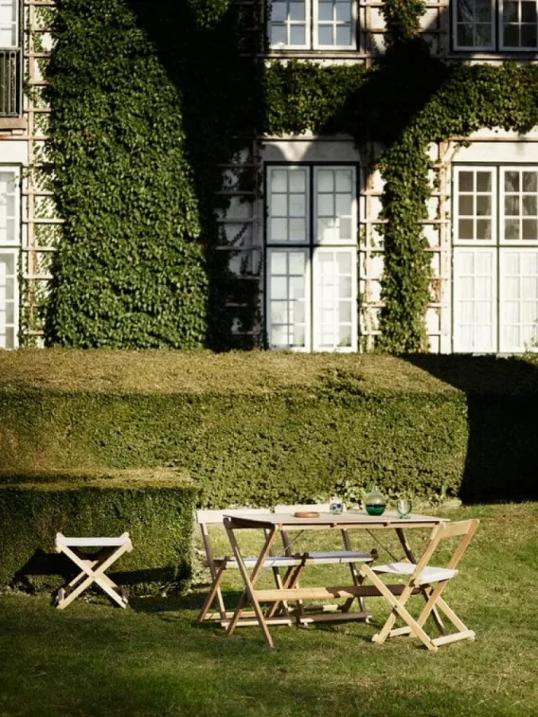 Carl Hansen & Su00f8n Terrassenmöbel^Carl Hansen & Søn BM5768 Liegestuhl-Fußhocker, Teakholz – Cremeweiß