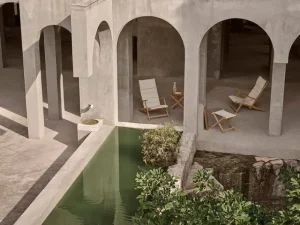 Carl Hansen & Su00f8n Terrassenmöbel^Carl Hansen & Søn BM5768 Liegestuhl-Fußhocker, Teakholz – Cremeweiß