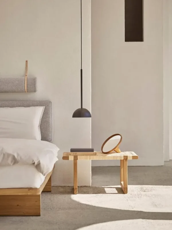 Fredericia Tische | Sitzgelegenheiten-Carl Hansen & Søn BM0488S Table Bench Beistelltisch, Kurz, Eiche Geölt - Rattan