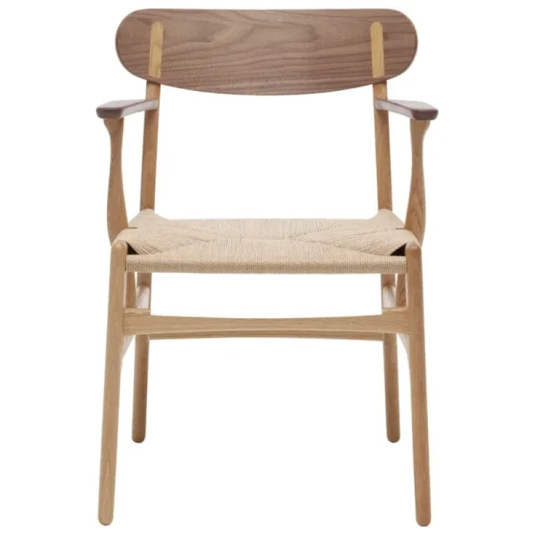Carl Hansen & Su00f8n Sitzgelegenheiten-Carl Hansen & Søn CH26 Stuhl, geölte Eiche und Walnuss - Naturkordel