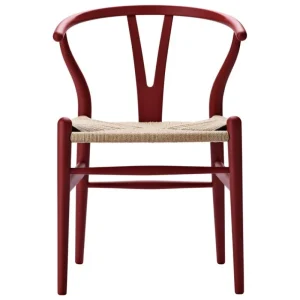 Normann Copenhagen Sitzgelegenheiten-Carl Hansen & Søn CH24 Wishbone Stuhl, weiches Braunrot - Naturkordel