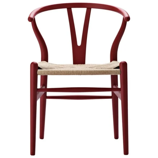 Normann Copenhagen Sitzgelegenheiten-Carl Hansen & Søn CH24 Wishbone Stuhl, weiches Braunrot - Naturkordel