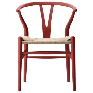 HAY Sitzgelegenheiten-Carl Hansen & Søn CH24 Wishbone Stuhl, sanftes Schwedenrot, Naturkordel