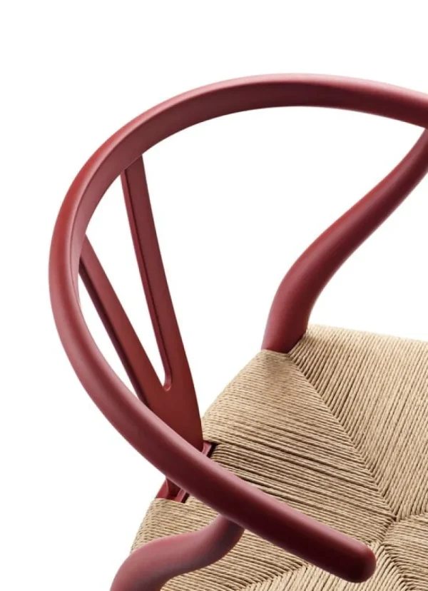 Normann Copenhagen Sitzgelegenheiten-Carl Hansen & Søn CH24 Wishbone Stuhl, weiches Braunrot - Naturkordel