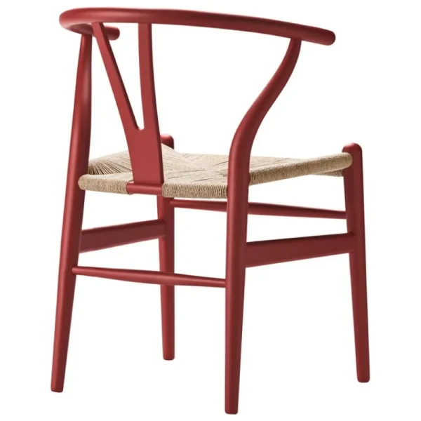 HAY Sitzgelegenheiten-Carl Hansen & Søn CH24 Wishbone Stuhl, sanftes Schwedenrot, Naturkordel