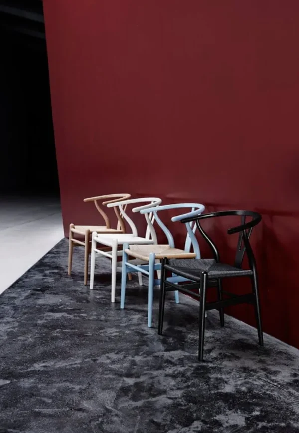 Audo Copenhagen Sitzgelegenheiten-Carl Hansen & Søn CH24 Wishbone Stuhl, Buche schwarz - Kordel schwarz