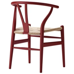 Normann Copenhagen Sitzgelegenheiten-Carl Hansen & Søn CH24 Wishbone Stuhl, weiches Braunrot - Naturkordel