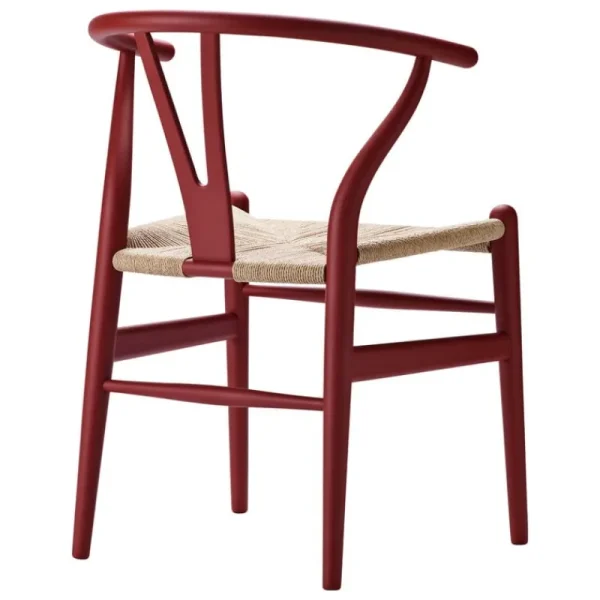 Normann Copenhagen Sitzgelegenheiten-Carl Hansen & Søn CH24 Wishbone Stuhl, weiches Braunrot - Naturkordel