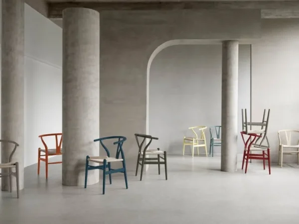 HAY Sitzgelegenheiten-Carl Hansen & Søn CH24 Wishbone Stuhl, sanftes Schwedenrot, Naturkordel