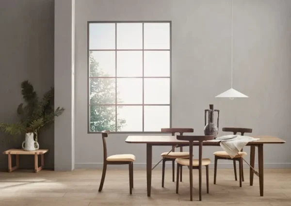 Interface Sitzgelegenheiten-Carl Hansen & Søn OW58 T-Chair, Walnuss geölt - beiges Leder Sif 90