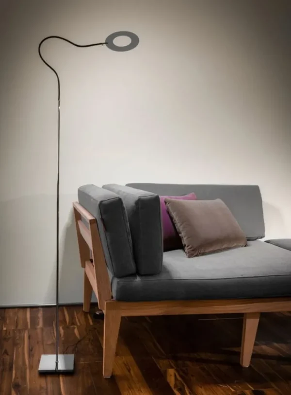 ferm LIVING Stehleuchten-Catellani & Smith Giulietta Stehleuchte, silber - schwarzer Ring
