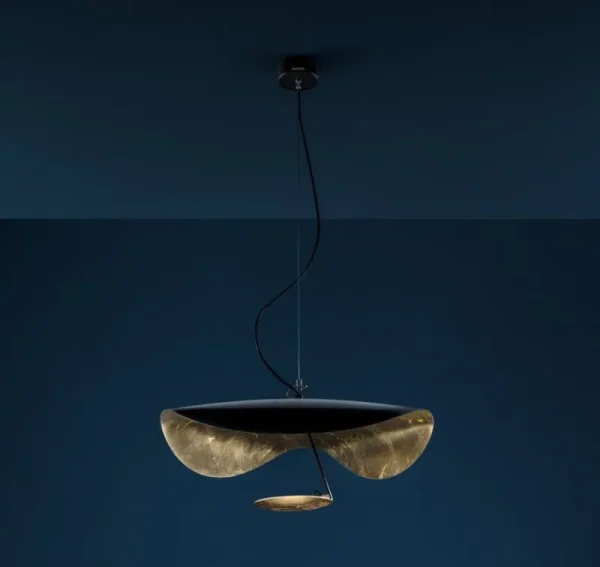 Muuto Deckenleuchten-Catellani & Smith Lederam Manta S1 Pendelleuchte, gold - schwarz