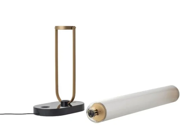 Oluce Stehleuchten | Tischlampen-DCWéditions La Lampe Frechin Tischleuchte, Gold – Schwarz