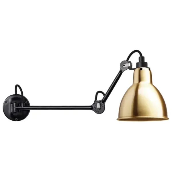 NUAD Wandleuchten-DCWéditions Lampe Gras 204 L40 Wandleuchte, runder Schirm, Schwarz – Messing