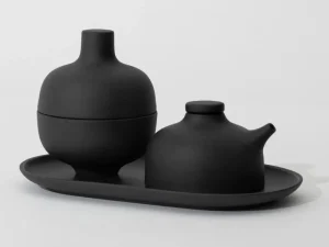 Design House Stockholm Geschirr^Sand Secrets Schale mit Deckel, klein, Schwarz