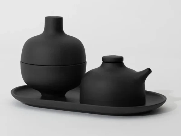 Design House Stockholm Geschirr^Sand Secrets Schale mit Deckel, klein, Schwarz