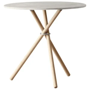 Fredericia Tische-Eberhart Furniture Aldric Cafétisch, 80 cm, Beton hell – Eiche hell