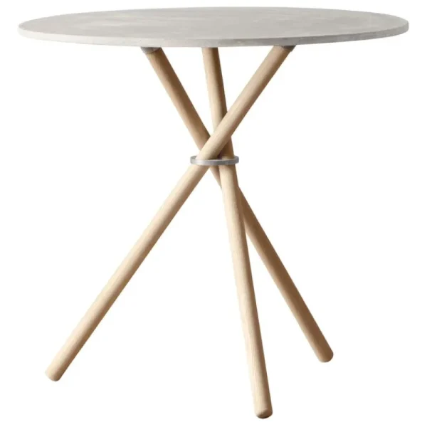 Fredericia Tische-Eberhart Furniture Aldric Cafétisch, 80 cm, Beton hell – Eiche hell