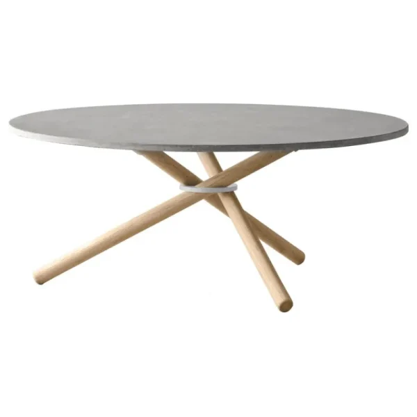 Eberhart Furniture Tische-Bertha Couchtisch, 90 cm, Beton hell – Eiche hell
