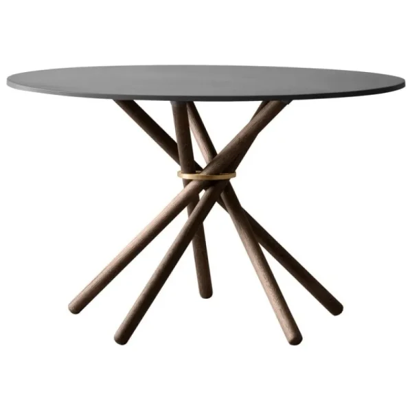 Klassik Studio Tische-Eberhart Furniture Hector Esstisch, 120 cm, Beton dunkel – Eiche dunkel